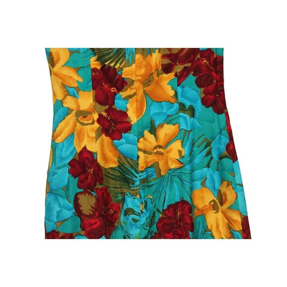 Vintage 80s Gillian Sheath Dress Size 8 Multicolor Floral 100% Silk Tropical - Picture 11 of 12